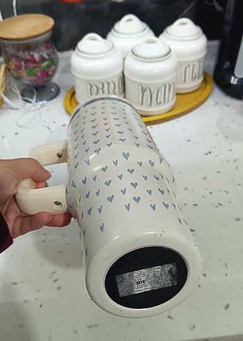 Bej Kalpli Kapaklı Termos Kupa - Görsel 3