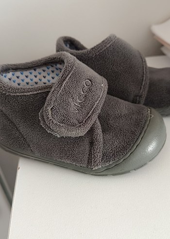 vicco Gri Erkek Çocuk Sıcak Terlikler Cırt Cırtlı - Görsel 5