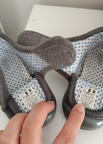 vicco Gri Erkek Çocuk Sıcak Terlikler Cırt Cırtlı - Görsel 3