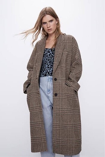 Zara Zara oversize kareli kaban