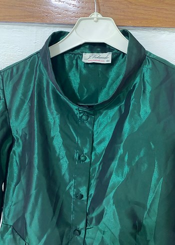 Uzun Drapeli Koyu Yeşil Kadın Elbise - Görsel 5