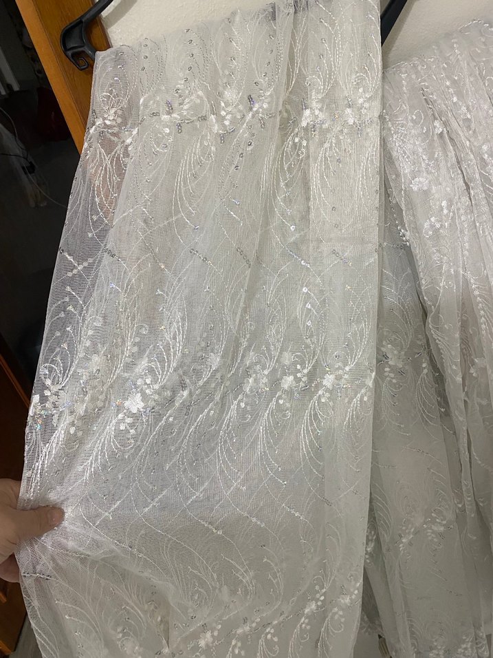 İşlemeli Bohem Gri Beyaz Perde iki metre bir metre iki adet - Görsel 4