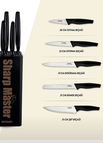 Emsan Sharp Master 6 Parça Bıçak Seti
