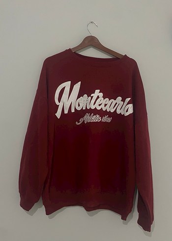 Bordo Oversize Kadın Sweatshirt