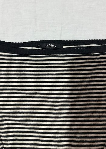 Kadın Siyah Çizgili Uzun Kollu Crop Top - Görsel 2