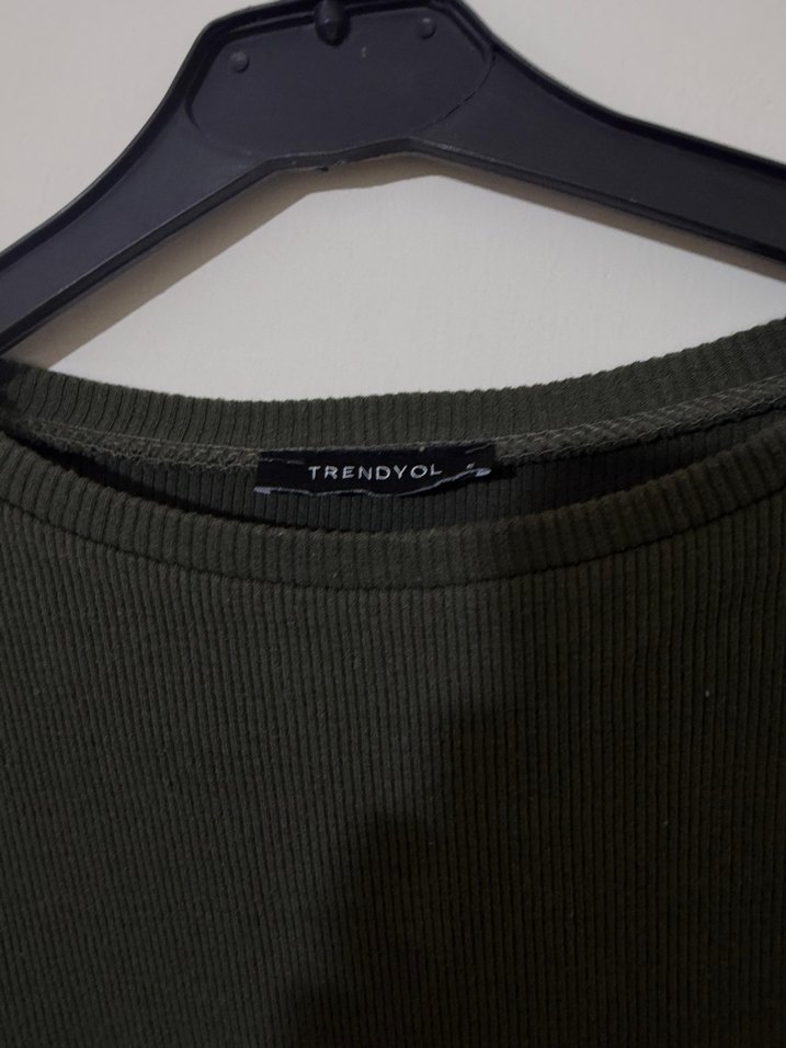 Gri Uzun Kollu Basic Kadın Keten Kazak - Görsel 2