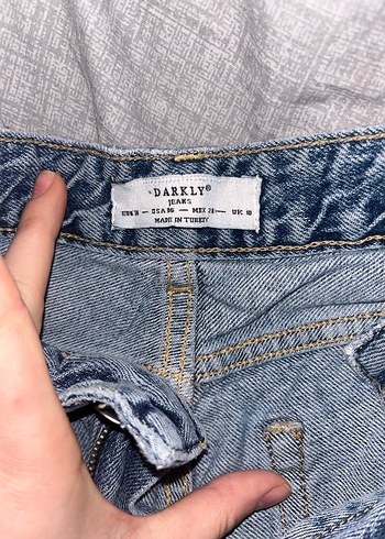 Düğmeli mavi Rahat Kesim Kot Pantolon - Görsel 2