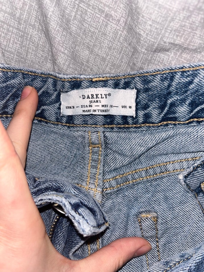 Düğmeli mavi Rahat Kesim Kot Pantolon - Görsel 2