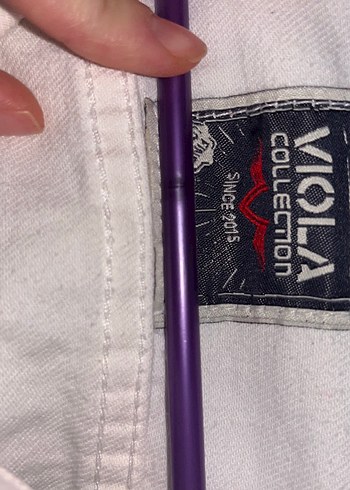 Düğmeli Beyaz Kadın Denim Ceket - Görsel 2