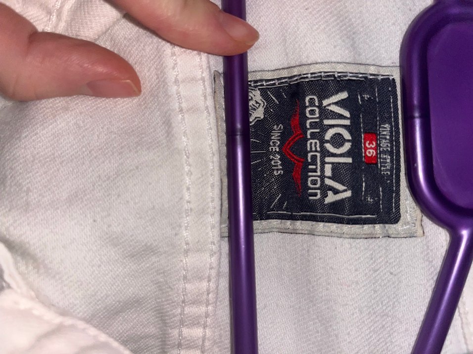 Düğmeli Beyaz Kadın Denim Ceket - Görsel 2