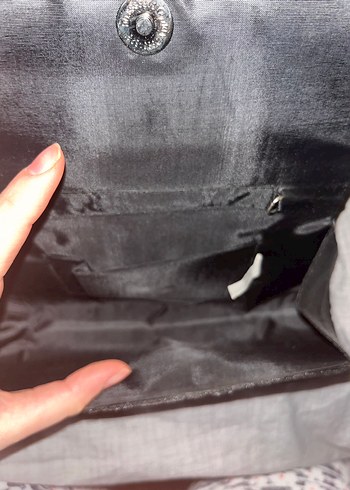 Tokalı Siyah Kadın Portföy Çanta - Görsel 2