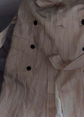 Bej Düğmeli kolsuz kadın elbise - Görsel 4