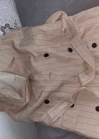 Bej Düğmeli kolsuz kadın elbise - Görsel 2