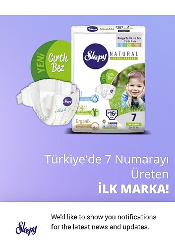 slepy 7 numara çocuk bezi 