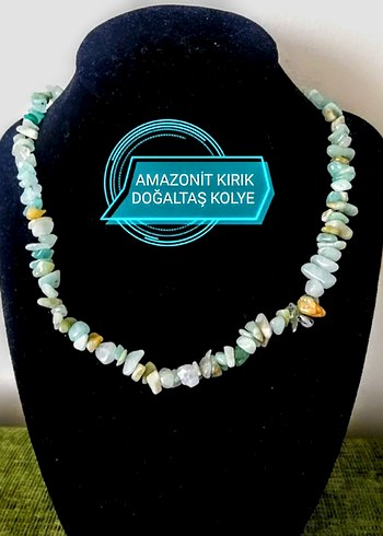 AMAZONİT KIRIK DOĞALTAŞ KOLYE