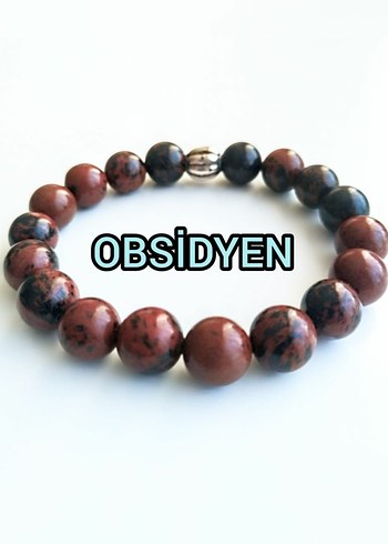 OBSİDYEN 10 MM DOĞALTAŞ BİLEKLİK