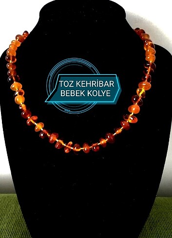 TOZ KEHRİBAR AMORF KESİM BEBEK KOLYE 