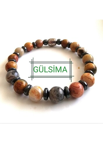 Diğer DENDRİTİK AKİK 8MM VE HEMATİT BİLEKLİK