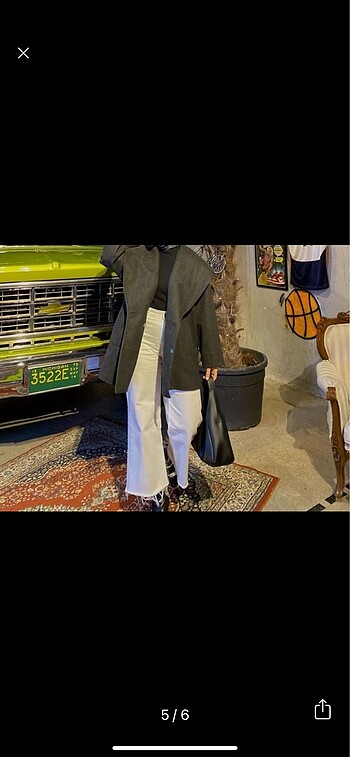 l Beden gri Renk Oversize Kaban