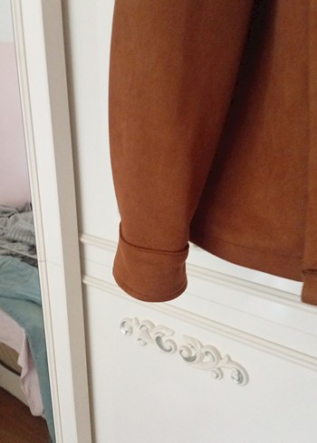 Düğmeli Kahverengi Süet Erkek Ceket - Görsel 3