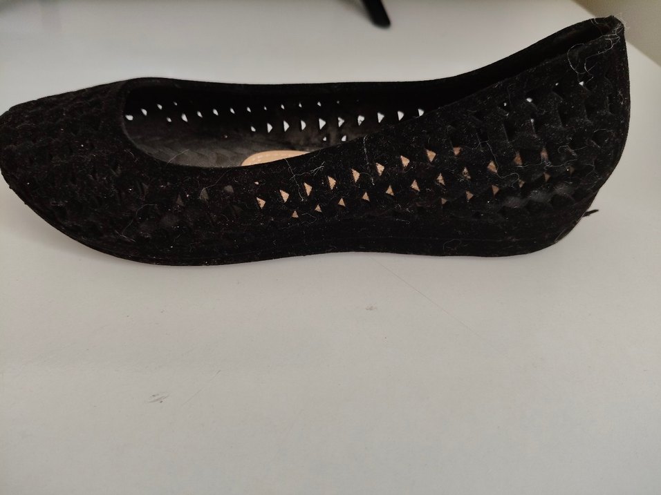 Siyah Dantel Detaylı Kadın Dolgu Topuk Ayakkabı - Görsel 3