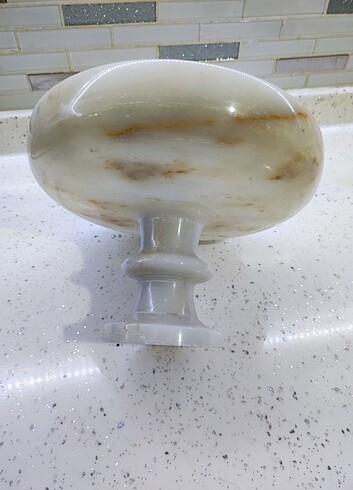 Antika ayaklı mermer servis tabağı - Görsel 2