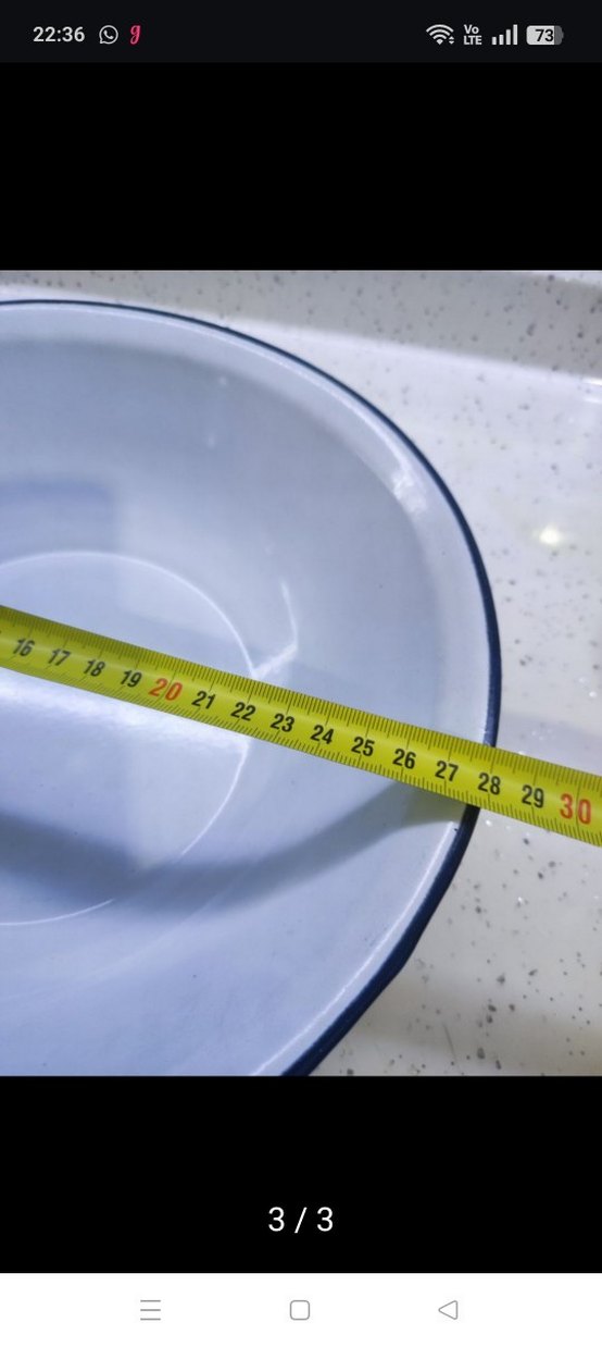 Antika yeni emaye tabak - Görsel 2