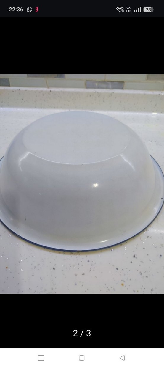 Antika yeni emaye tabak - Görsel 3