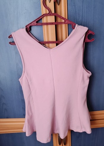 Pembe V Yaka Kolsuz Kadın Bluz