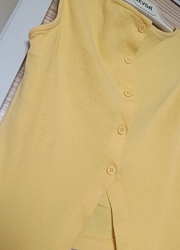 Zara Sarı sıfır kol bluz