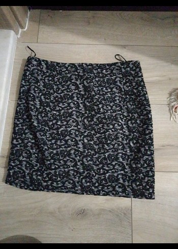 Gri -Siyah Desenli Drapeli Mini Etek ( sıfır ürün) - Görsel 4