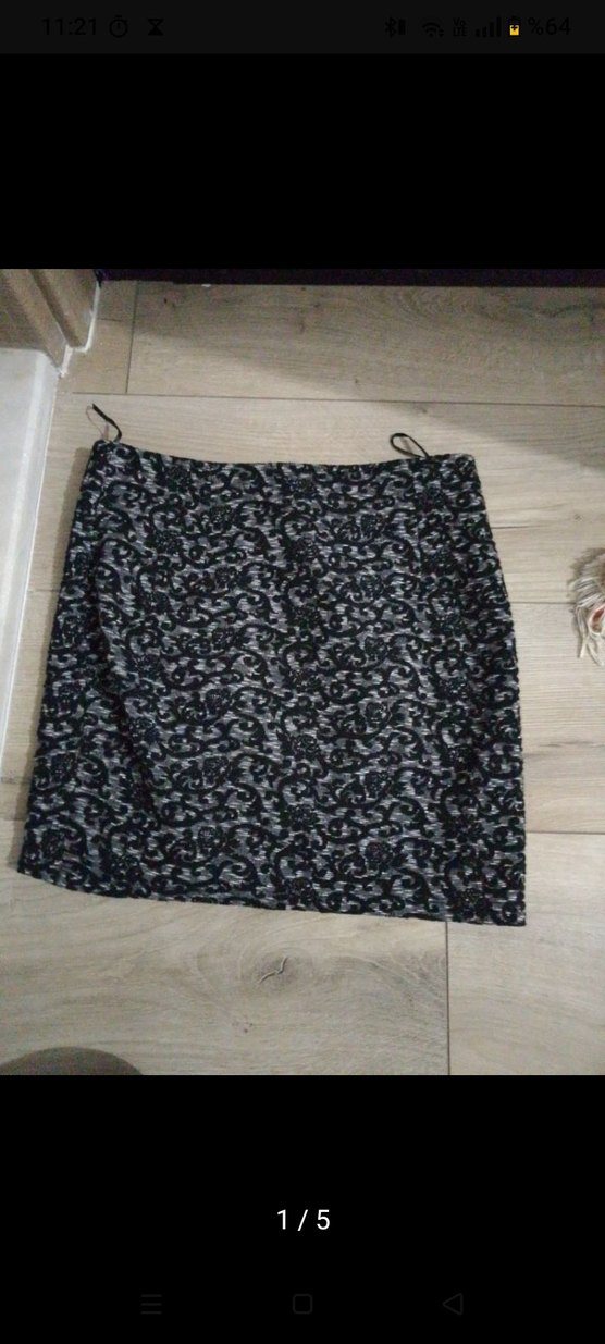 Gri -Siyah Desenli Drapeli Mini Etek ( sıfır ürün) - Görsel 4