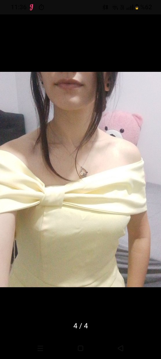 Sarı Straplez Mini Abiye Elbise - Görsel 3