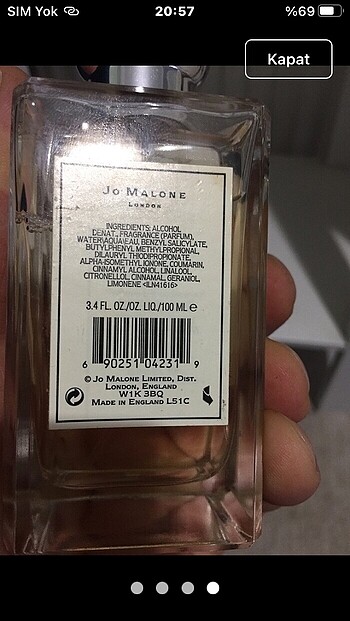 Beden Renk 100 ml orjinal iade garantilidir