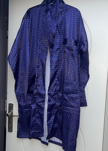 Uzun Kollu Mavi Desenli Erkek Pijama Takımı - Görsel 2