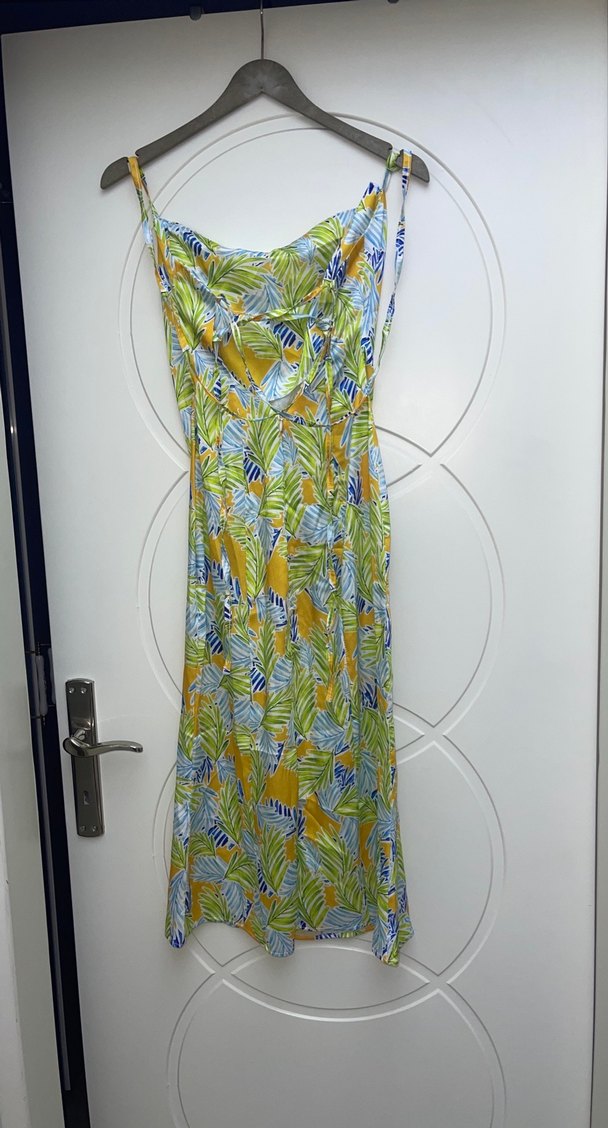 Bohem Çok Renkli Uzun Askılı Elbise - Görsel 5