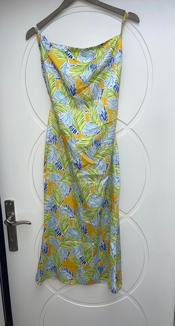 Bohem Çok Renkli Uzun Askılı Elbise - Görsel 2