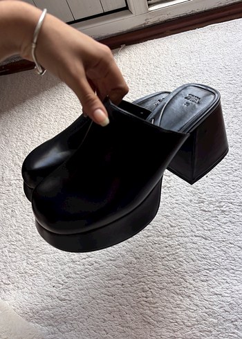 Siyah Platform Topuklu Kadın Ayakkabı - Görsel 6
