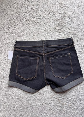 Gri Kadın Mini Denim Şort - Görsel 6