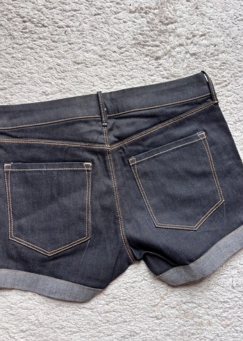 Gri Kadın Mini Denim Şort - Görsel 8