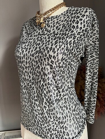 American Vintage Leopar Işıltılı Bluz