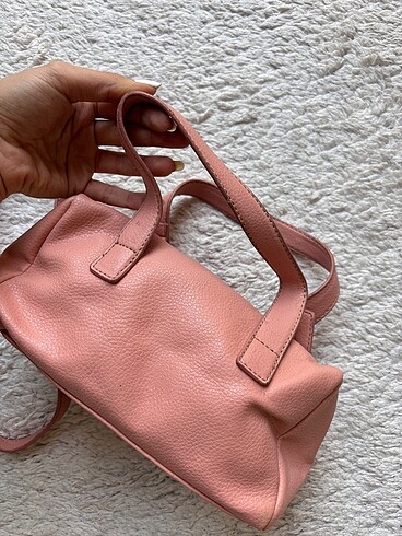 Beden pembe Renk Nine West Mini Pembe Deri Çanta