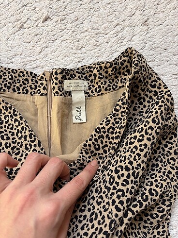 m Beden Leopar Desenli Mini Etek