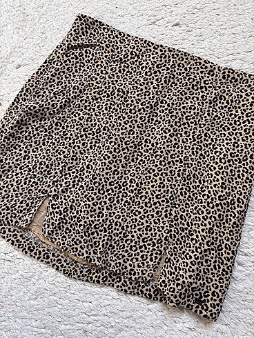 Pull and Bear Leopar Desenli Mini Etek