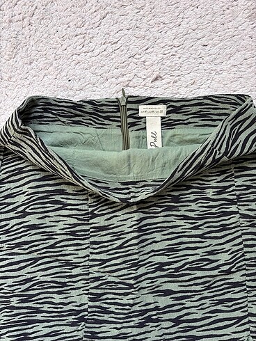 m Beden Zebra Haki Mini Etek