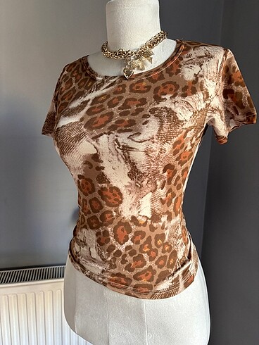 American Vintage Leoparlı Fit Kalıp Bluz