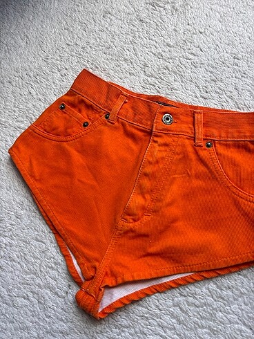 American Vintage Turuncu Yüksek Bel Kot Şort
