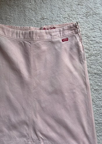 s Beden Pembe Midi Kot Kadın Etek