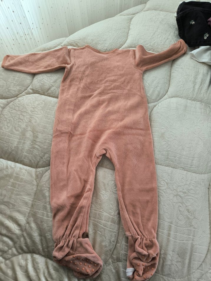 Kahverengi Triko Bebek Kız Tulum - Görsel 3