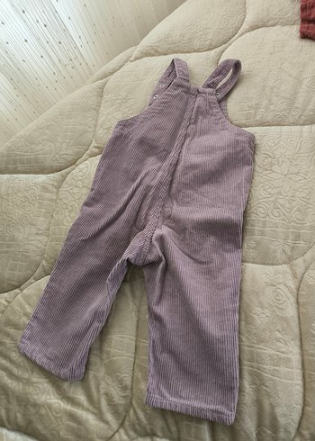 Kız Çocuk Pastel Mor Düğmeli Salopet - Görsel 2